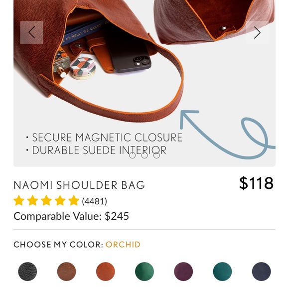 Portland Leather Burgundy Shoulder Bag Cgrade sale Large Naomi - Picture 5 of 7